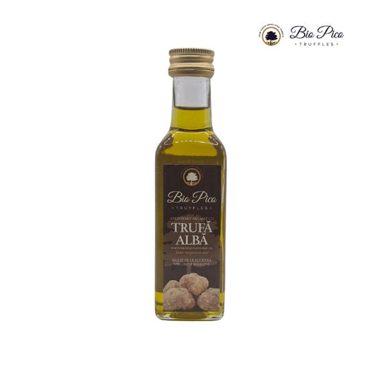 Olio extravergine di oliva aromatizzato al tartufo bianco Tuber Magnatum (100 ml)